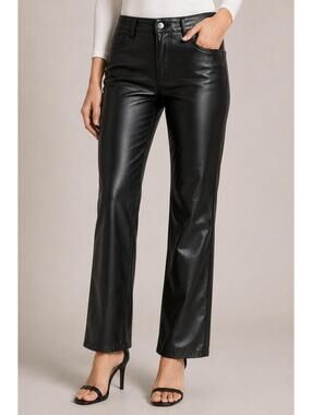 NWT 7 For All Mankind Black Faux Leather Pants Size 28